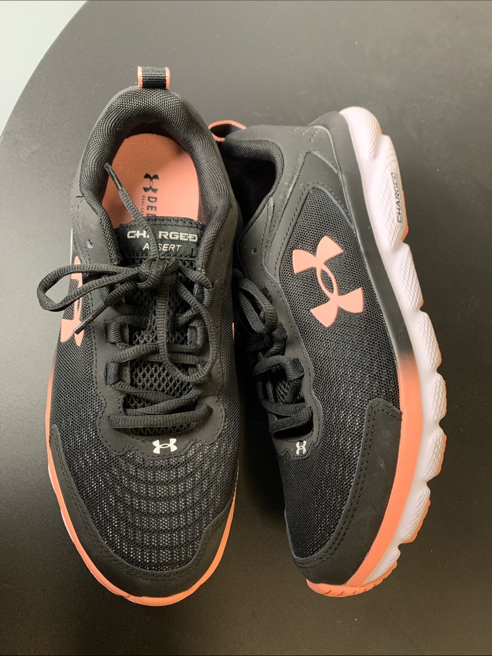 Under Armour Women's Black with Coral Accent Athletic Sneakers - Picture 5 of 5